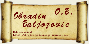 Obradin Baljozović vizit kartica
